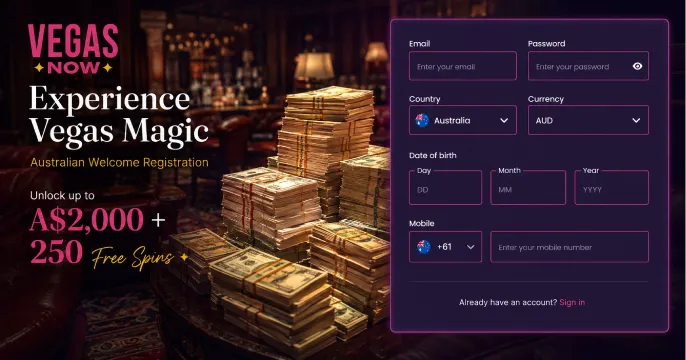 Vegas Now Casino Login banner
